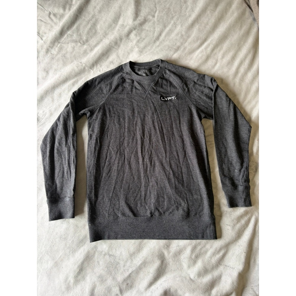 Live Fit Apparel LVFT Mens Small Charcoal Gray Raglan Crewneck Sweatshirt